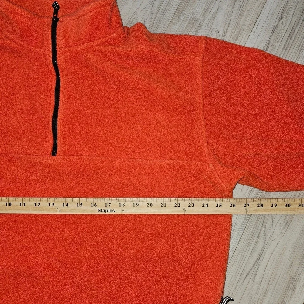 Eddie Bauer EBTEK Fleece Pullover Men's L Orange 1/4Zip Y2K ‎ #61642